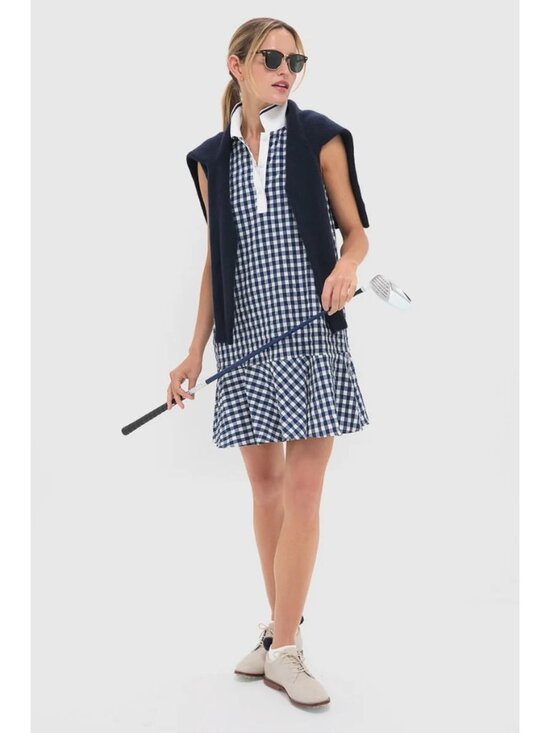 Tuckernuck Dresses & Skirts - Tuckernuck Tnuck Sport Sleeveless Performance Seersucker May Golf Dress in Navy
